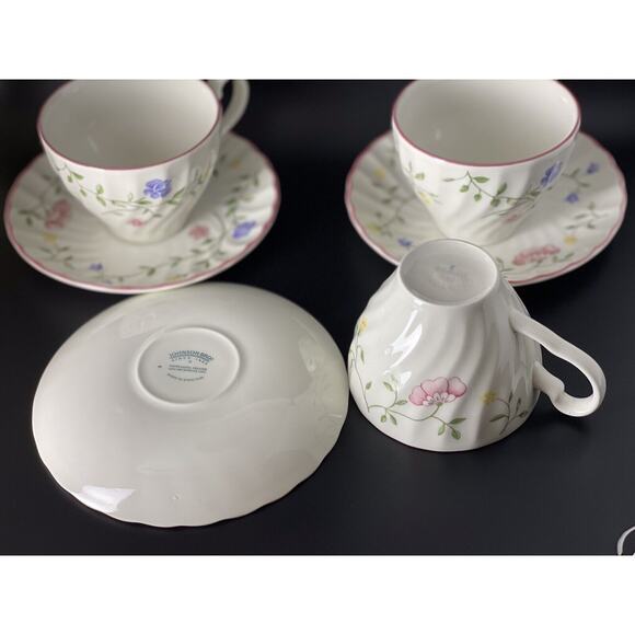Johnson Brothers England "Summer Chintz" 6Pc. Coffee Tea Cup Saucer Set For 3 - Picture 6 of 13